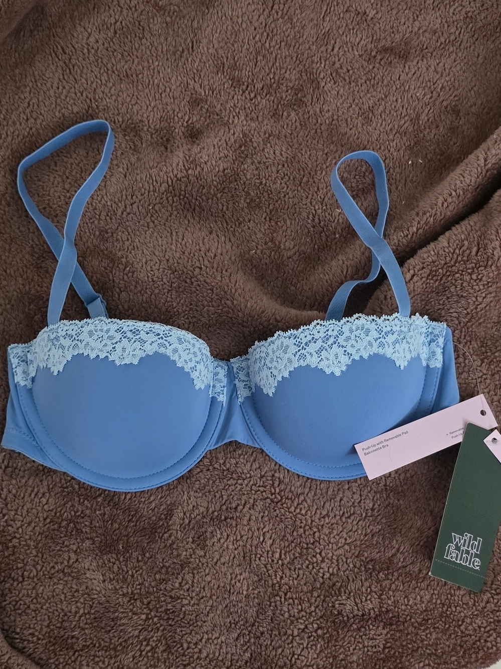Target Wild Fable Blue Lace-Trim Push-Up Bra